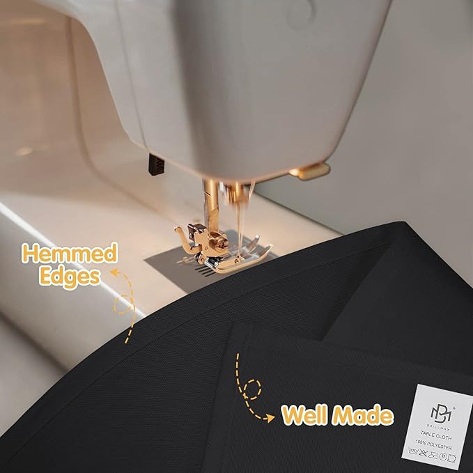 BRILLMAX 6 Pack Black Tablecloths for 6 Foot Rectangle Tables 90 x 132 Inch - 6ft Rectangular Bulk Linen Polyester Fabric Washable Cloth Cover for Wedding Reception Banquet Birthday Party