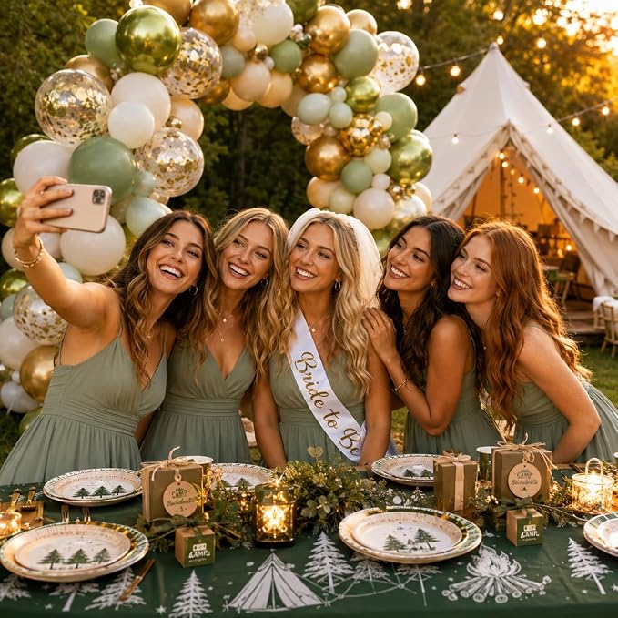 Sage Green Gold Balloons, 12 Inch 60 Pcs Metallic Olive Green White Gold - Image 4