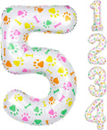 40 Inch Multi-color Dog Paw Balloons, Numeral 5 Birthday Balloons by AXBMM
