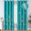 Teal Blackout Curtains 102 Inches Long, Grommet Curtains by ESTELARTEXTILER