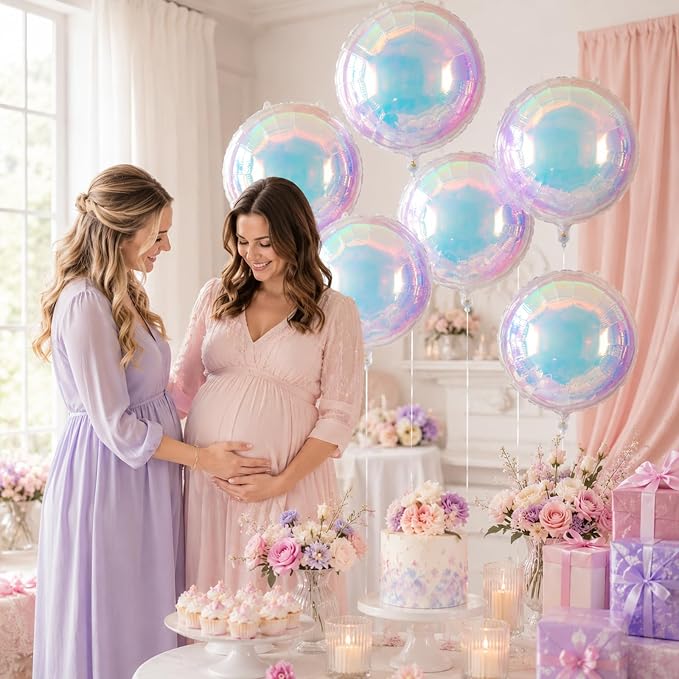 Iridescent Round Balloons, Anniversary, Baby Shower, Wedding and Disco Party - Image 5