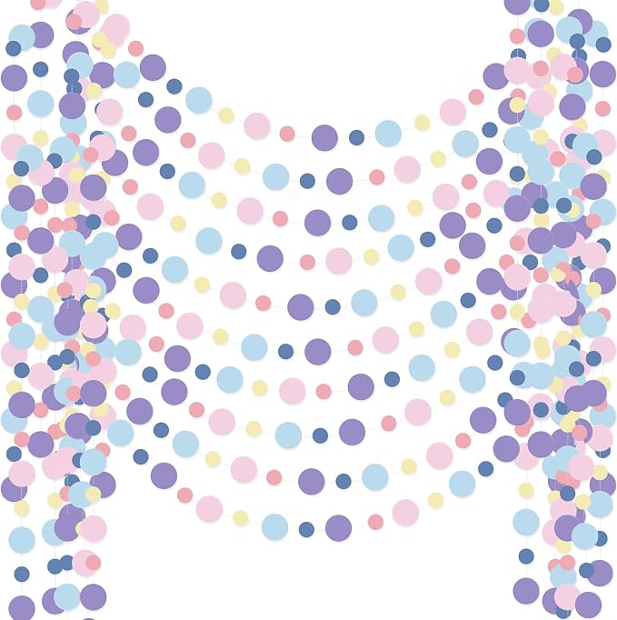 Outus 10 Pieces Colorful Circle Garland Banner Hanging Paper Dot Decorations by Outus