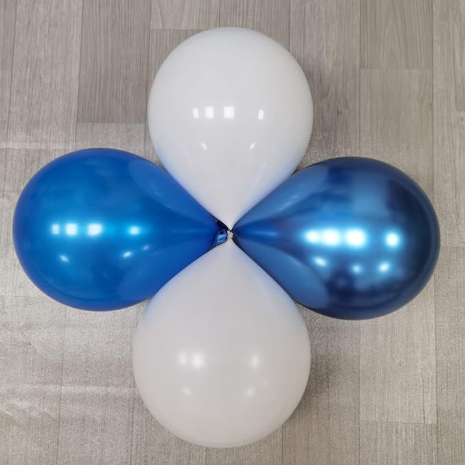 100Pcs Blue and White Column Tower Balloons - Image 3
