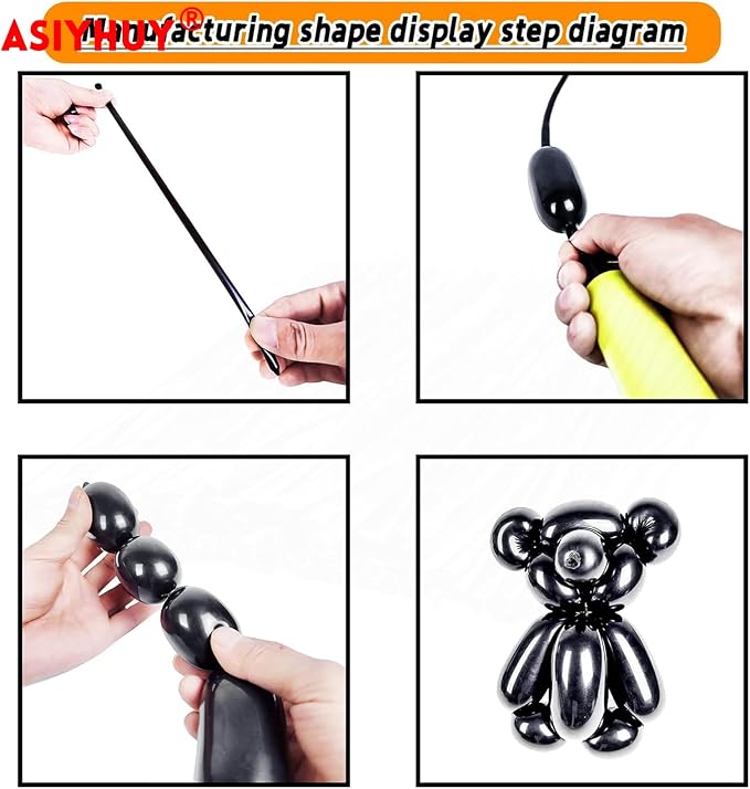 260 Long Balloons 100 Pack Black Twisting Animal Balloons Thickening Latex - Image 3