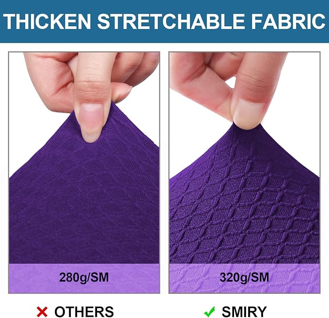 Smiry Waterproof Seat Covers for Dining Room Chairs, No Rear Covers | Stretch - Image 4