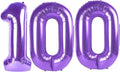Purple Jumbo Number 100 Balloon 40 Inch, Women Men 100 Birthday Supplies by Upgesy