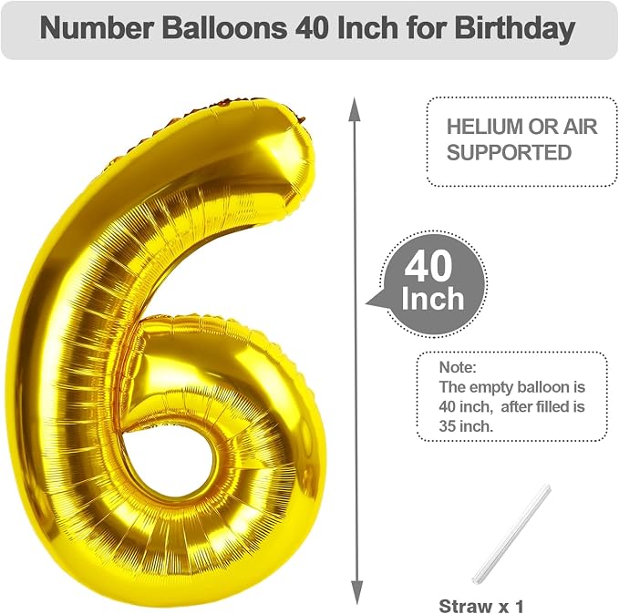 Numbers 15 Balloon 40Inch Gold Balloons - Image 5
