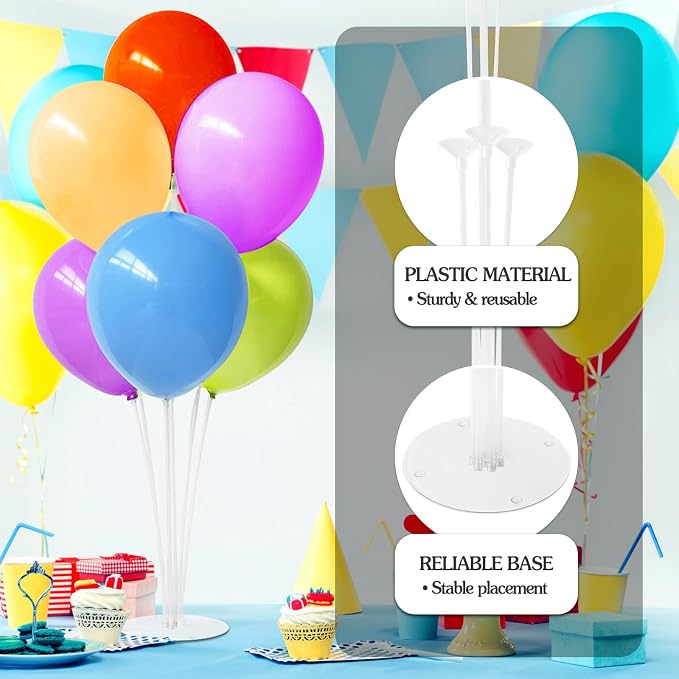 6 Sets Balloon Sticks with Base, Balloon Stand Kits, Balloon Stands with Base - Image 4