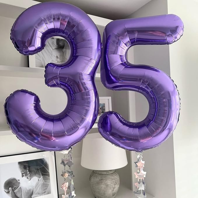 Number 15 Purple Balloons 40 Inch Giant Purple 15 Number Foil Helium Balloons - Image 5