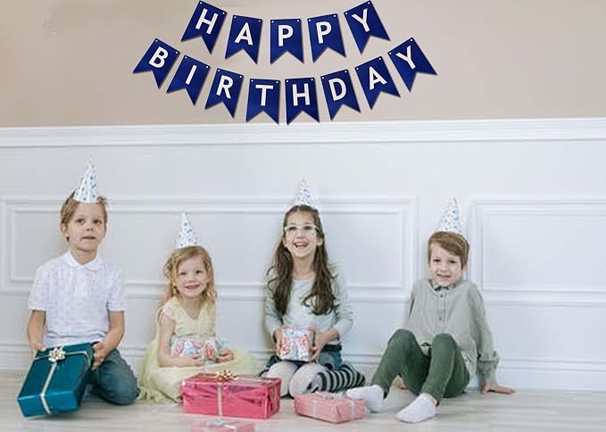 Blue Happy Birthday Banner Birthday Banner Decoration DIY Party Decoration - Image 4