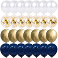 Navy Blue and Gold Confetti Balloons by Thomtery