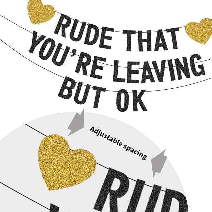 Rude That You're Leaving But OK Banner, Going Away Party Decorations - Image 5