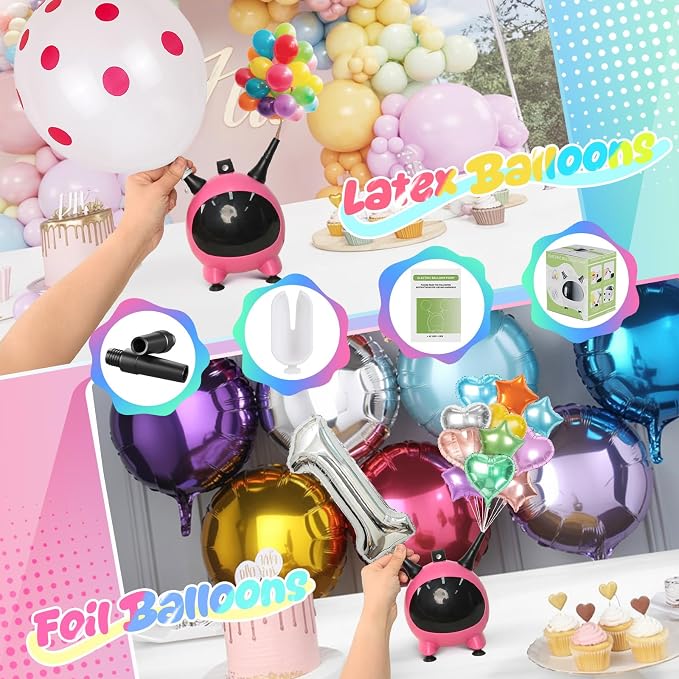 Balloon Pump Electric, Portable Balloons Inflator Air Pump Dual Nozzle - Image 3