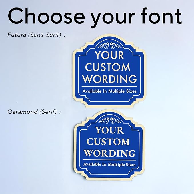 Stylish Blue Aluminum Metal Signs, 24x24, Personalized Driveway Sign Customization, USA Made