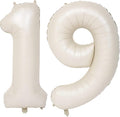 40 In Cream white Number Balloons Helium Foil Mylar Balloon Digital 19 | by Exquisitehighqualitypartydecorationstomeetyoureveryneed%EF%BC%81