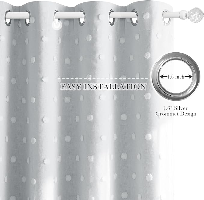 PONY DANCE White Curtains for Living Room 84 Inches Long, 52W x 84L | Thermal - Image 3