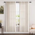 Beige Semi Sheer Linen Curtains 78 inch Length by Nanspring