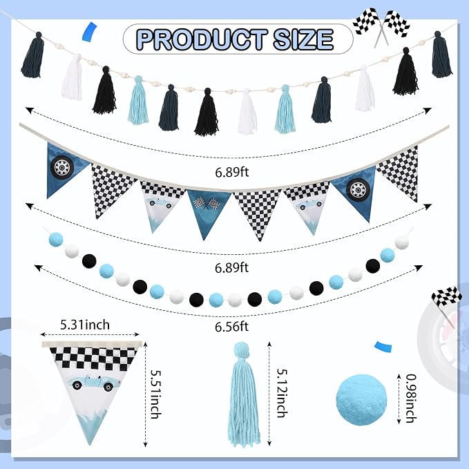 Hahafelt 4 Pcs Baby Shower Party Decoration Kit Pennant Bunting Banner Tassel - Image 2
