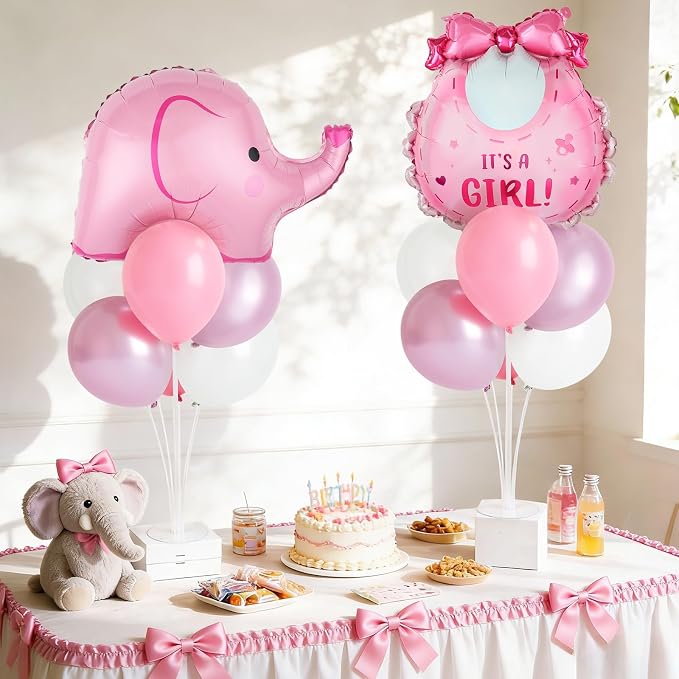 Elephant Baby Shower Decorations Party Balloons Stand Kit 2 Sets - Image 4