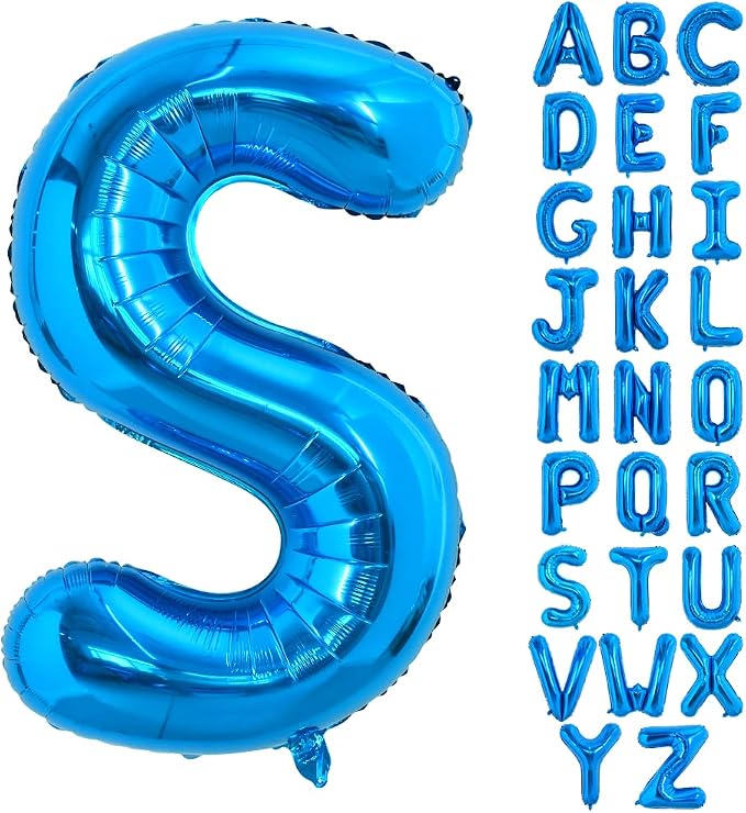 TONIFUL 40 Inch Large Blue Letter S Foil Balloons Alphabet Balloons | Giant by TONIFUL