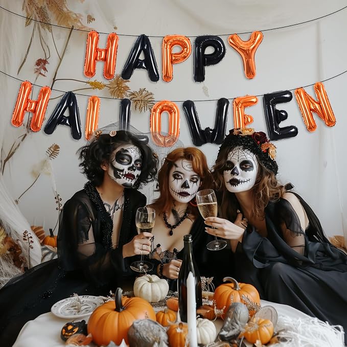 TONIFUL 16 Inch Happy Halloween Balloons Banner - Image 6