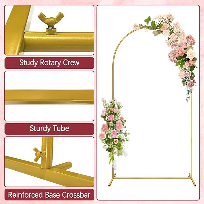 7.2FT Wedding Arch Backdrop Stand and Cover Set, Metal Balloon Arch Stand and - Image 4