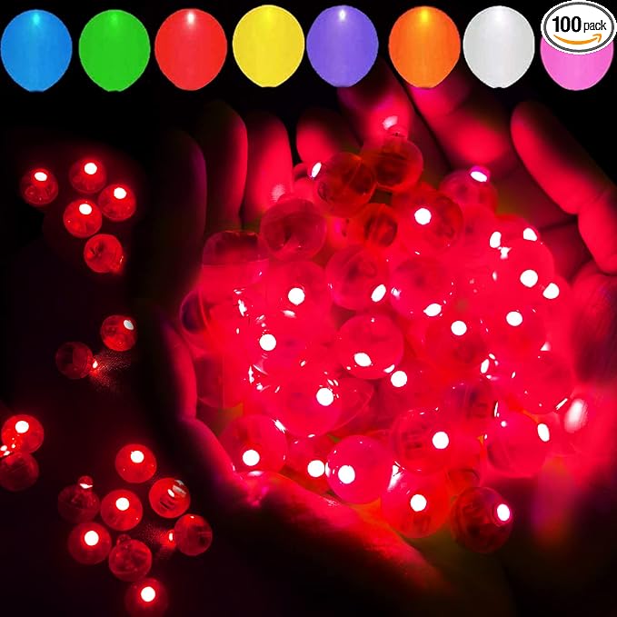 100pcs Red LED Balloon Light, Mini Led Lights Small Round Led Ball Lamp by Aogist