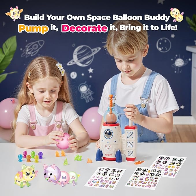 PINSHILE DIY Space Magic Balloon Craft Kit, Sticker Decorated Balloons Toy - Image 3