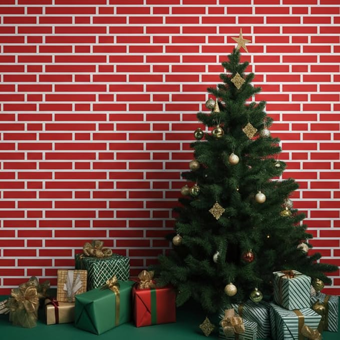 VitalCozy 10x8 ft Red Brick Wall Backdrop Fabric Brick Photo Background | Large - Image 4
