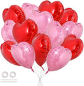 TONIFUL 30 Pcs Red Pink Heart Balloons 18 Inch Heart Shape Foil Balloon | by TONIFUL