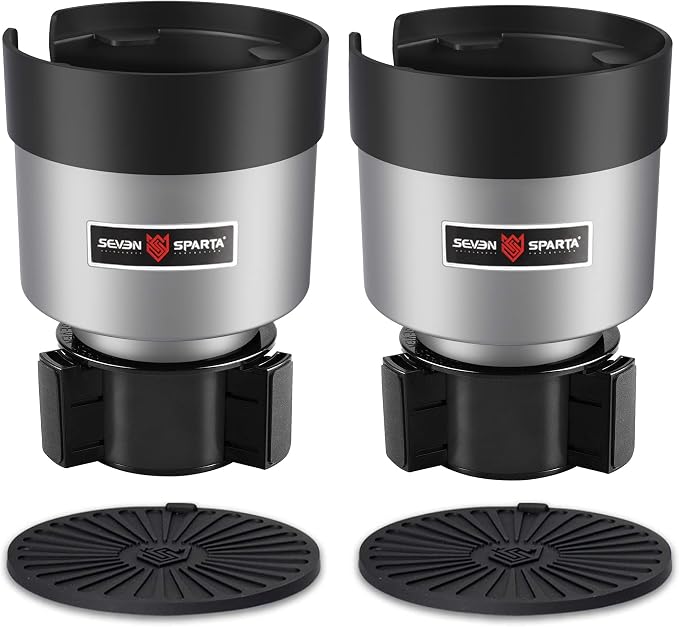 SEVEN SPARTA 2 Pack Car Cup Holder Expander Organizer Adjustable Base, by SevenSparta