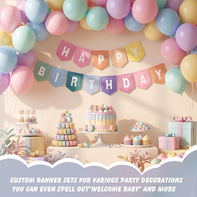 Hahafelt 131 Pcs Felt DIY Custom Banner Kit, Make Your Own Personalized Banner - Image 4