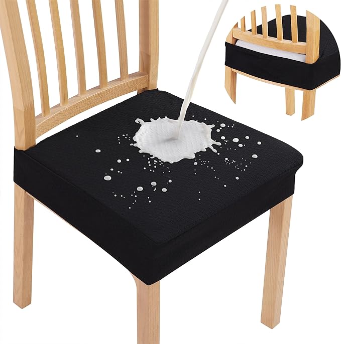 Smiry Waterproof Seat Covers for Dining Room Chairs, No Rear Covers | Stretch by Smiry