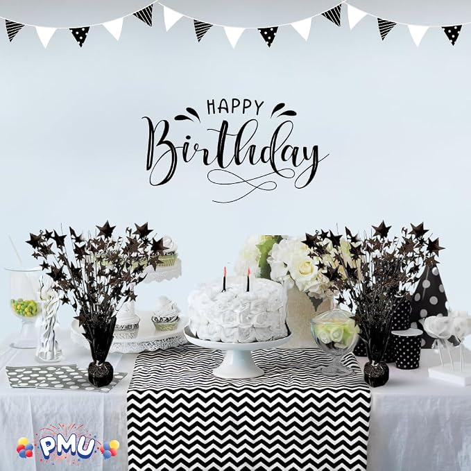 PMU Bursting Star Metallic Foil Spray Centerpiece- Metallic Black Balloon - Image 5