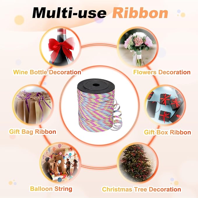 PATIKIL Glitter Curling Ribbon 500yds x 1/5" Plastic Balloon String Ribbon | - Image 6