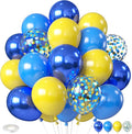 Yellow Blue Balloons, 12 Inches Blue Yellow Balloon Double Stuffed Metallic by BIAPIAN