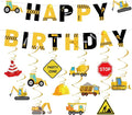 Construction Birthday Decorations, Construction Birthday Banners Hanging Swirls by PEMOTYST