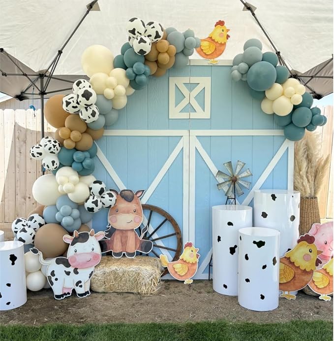 153 PCS Dusty Blue Cow Balloon Arch Garland Kit – Dusty Blue, Pastel Blue - Image 3
