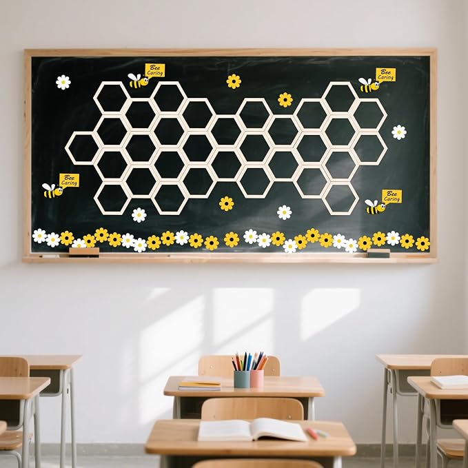 Gerrii 24 Pcs 5.8 Inch Honeycomb Decorations Unfinished Wooden Hexagon Wall - Image 7
