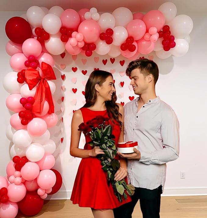 Pink Red Balloons Valentines Balloons 60pcs 12 Inch Red and Pink Latex Balloon - Image 3
