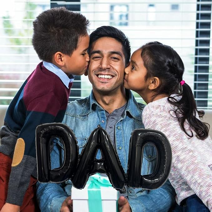 Black Dad Balloons Father's Day Balloons Conjoined Dad Foil Balloon Letter - Image 7