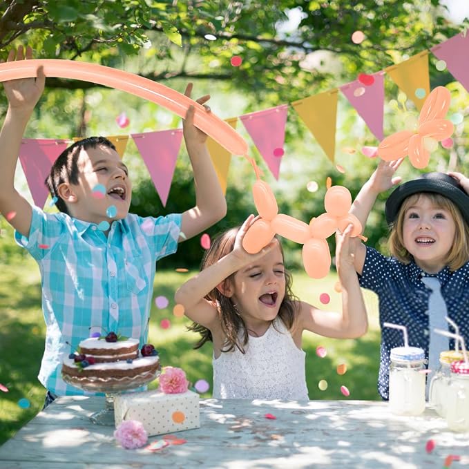260 Long Balloons 100 Pack Pastel Orange Twisting Animal Balloons Thickening - Image 7