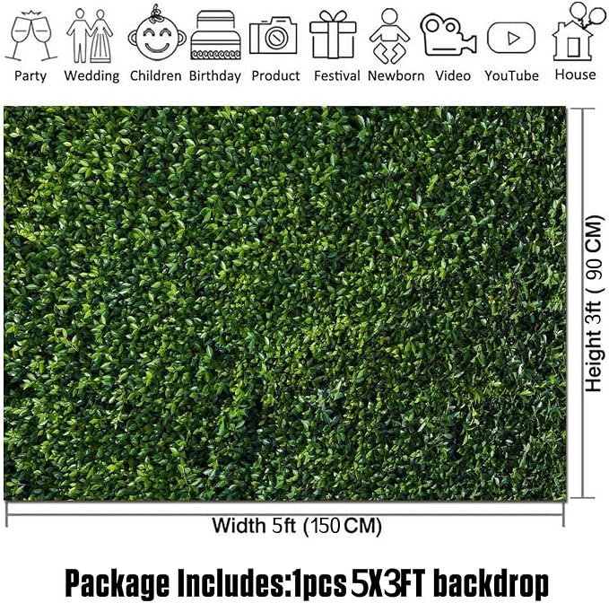 Nature Spring 3D Green Leaves Theme Photo Background Wedding Birthday Party - Image 5