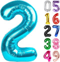 Light Blue Number 2 Balloon 40 Inch, 2nd Birthday Decorations Men Women | Foil by IWERP