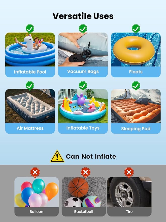 Dr.meter 3 Ways Powered Air Mattress Pump Electric Air Pump - Image 8