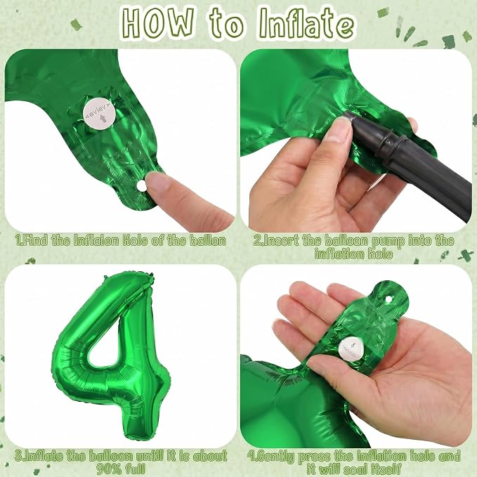 Green Number 14 Balloon 40 Inch, Shiny Foil Duo - Image 5