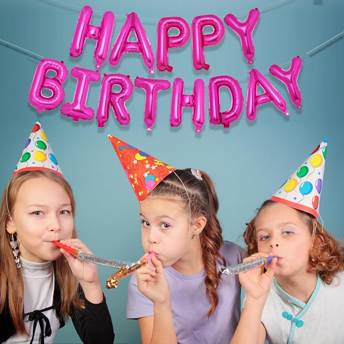 PIGETALE Happy Birthday Banner, 16 Inch Mylar Foil Letters Sign Bunting Happy - Image 4