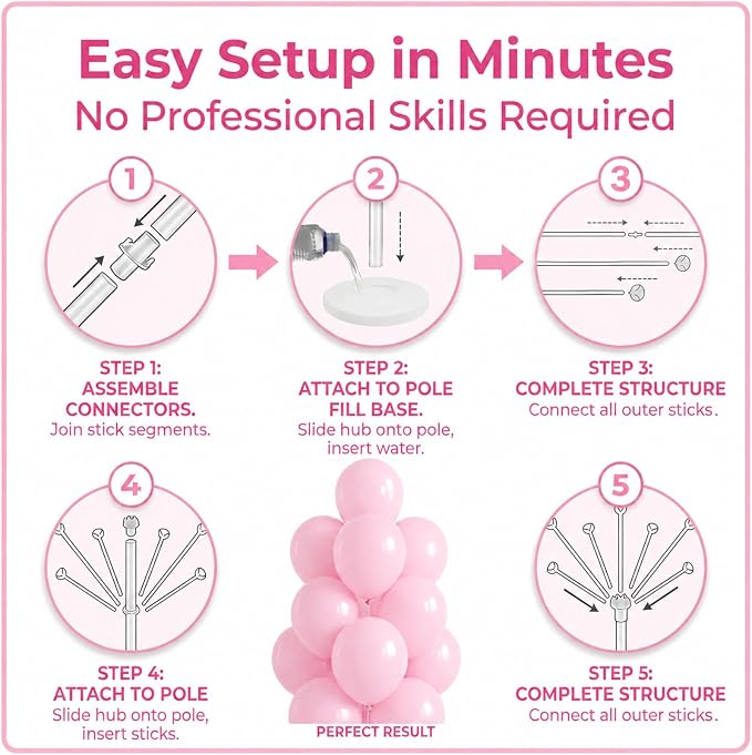 Pastel Balloon Column Kit with Base and Pole - Image 3