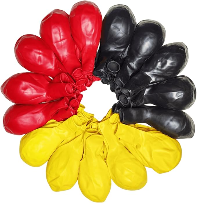 90 Pack Red and Yellow Black Balloons 18 Inch Large Balloon by ZWZLIULIAN