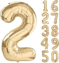 40 inch White Gold Number Balloon Giant Foil Helium Balloons Champagne Gold by Yeodong